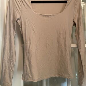 NWT! ABERCROMBIE & FITCH Soft Matte Underlayer Long Sleeve Top Size Medium Taupe